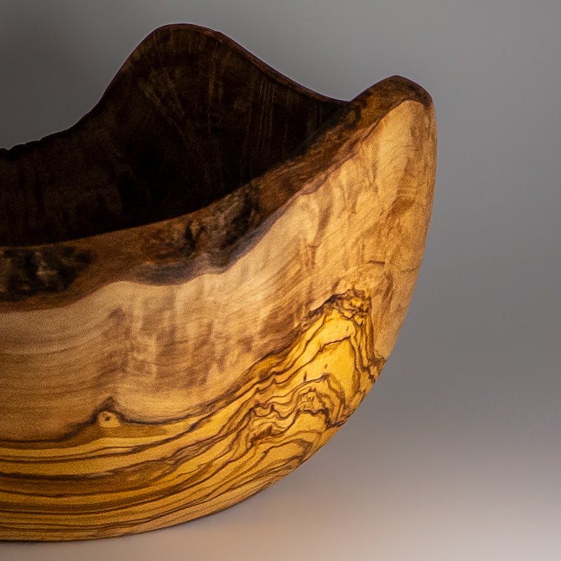 Qartaj Olivewood Bark Edge Salad Bowl