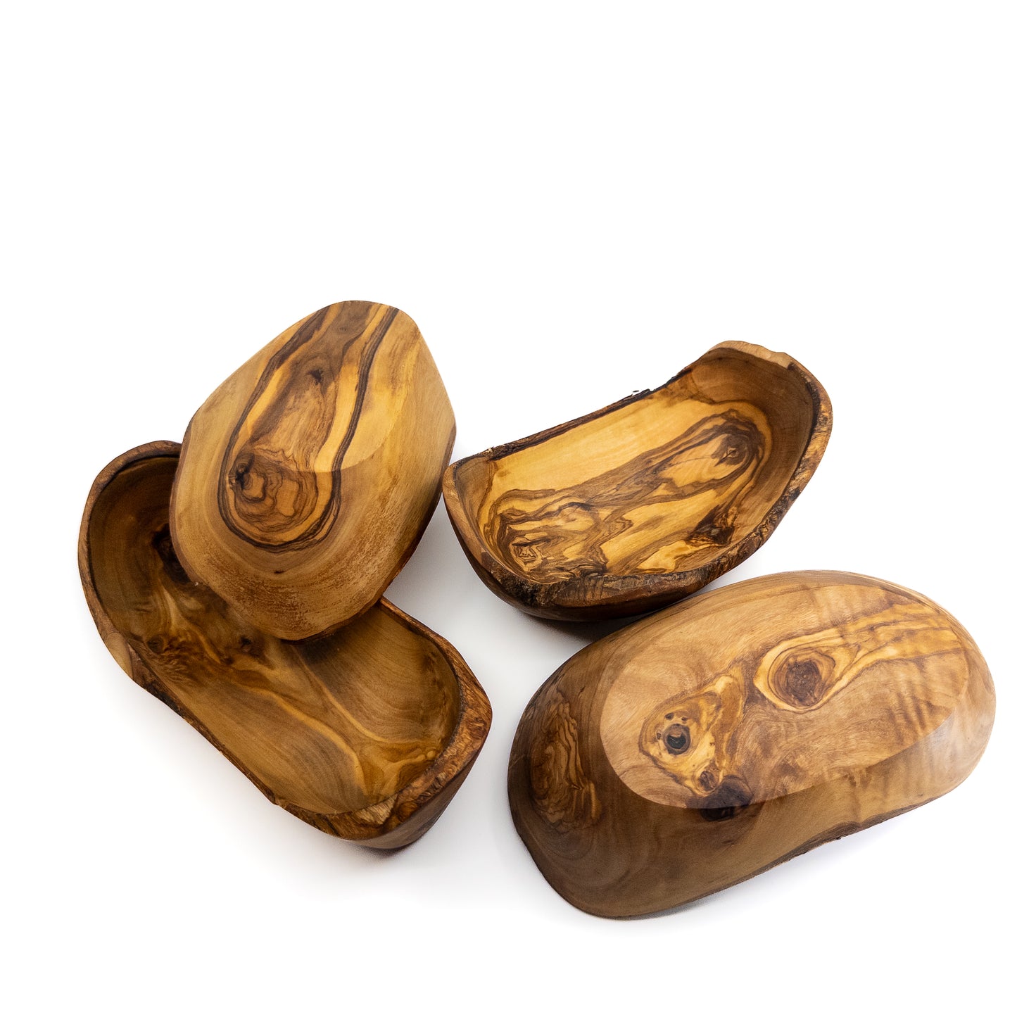 Qartaj Olivewood Bark Edge Snack Bowls (Set of 4)