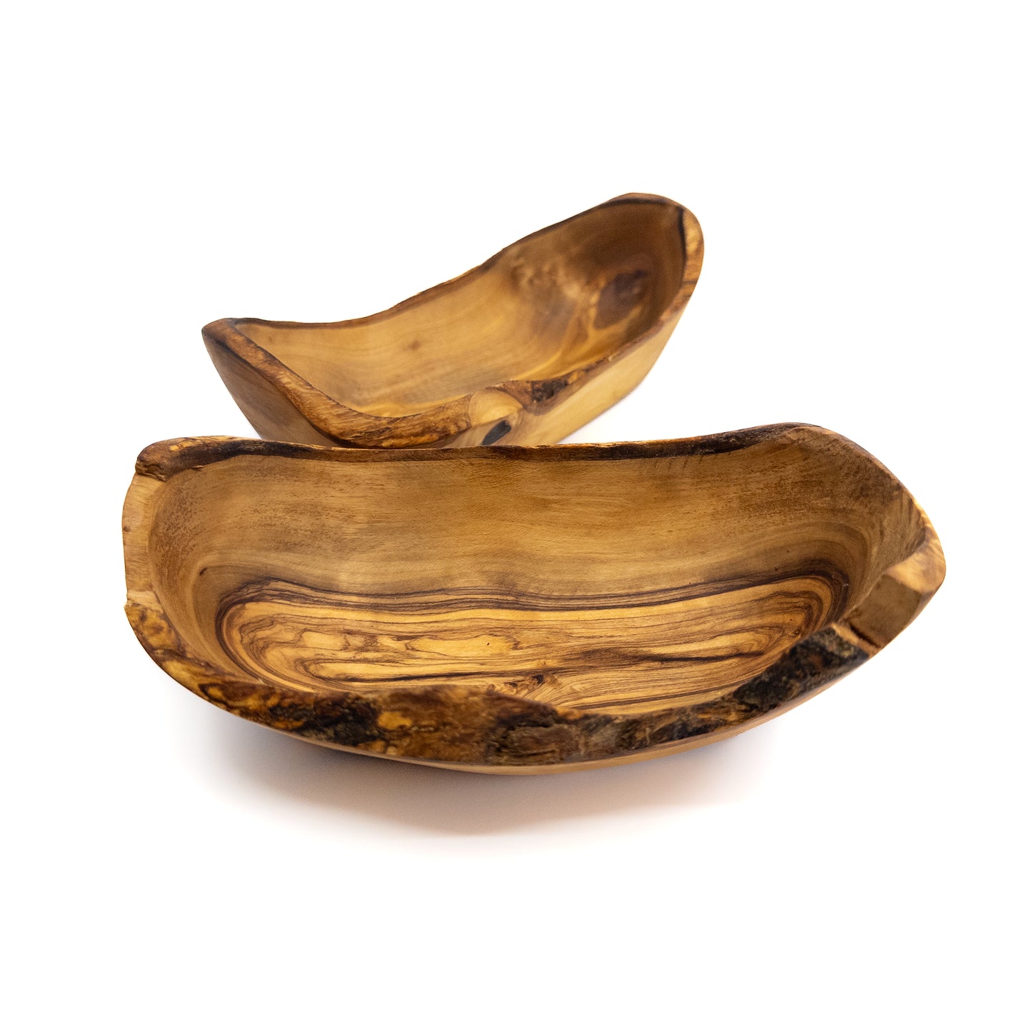 Qartaj Olivewood Bark Edge Snack Bowls (Set of 4)