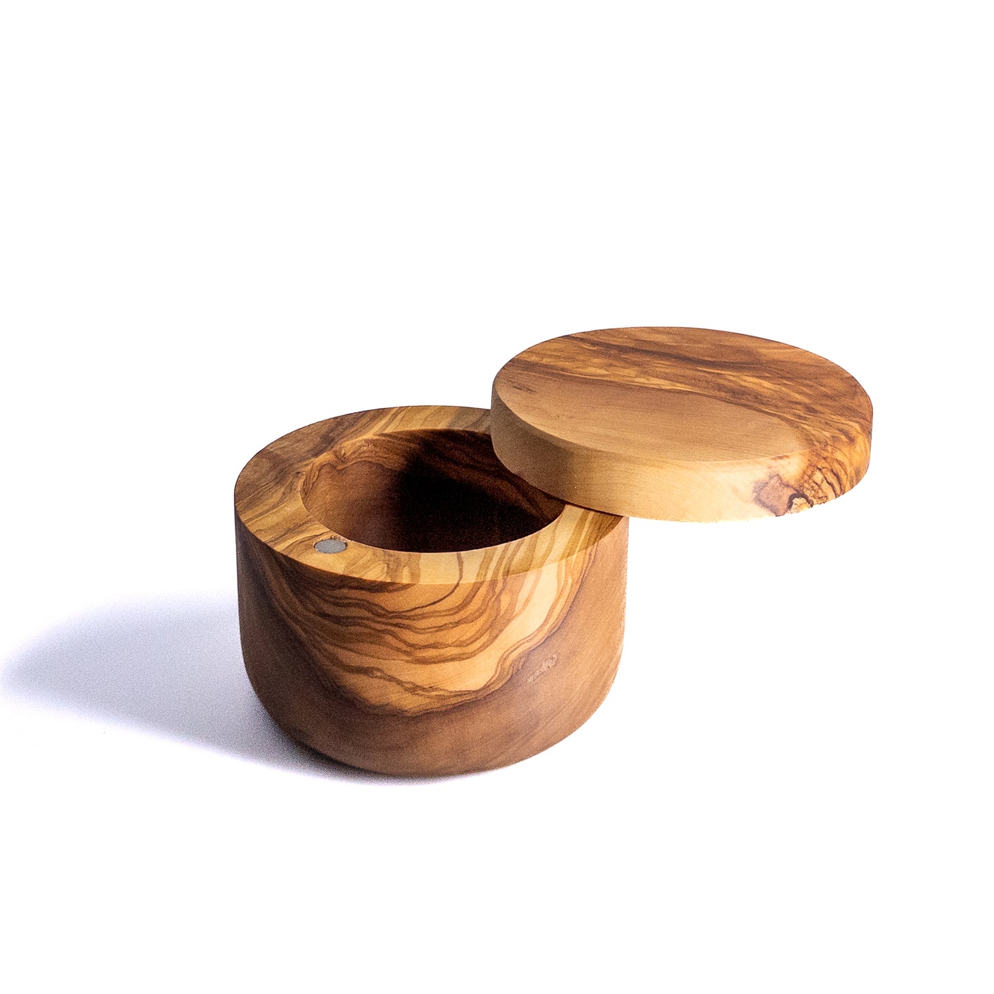Qartaj Olivewood Salt Cellar with Magnetic lid